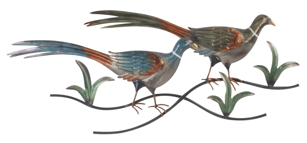 metalen wanddecoratie twee vogels op een tak 1277
